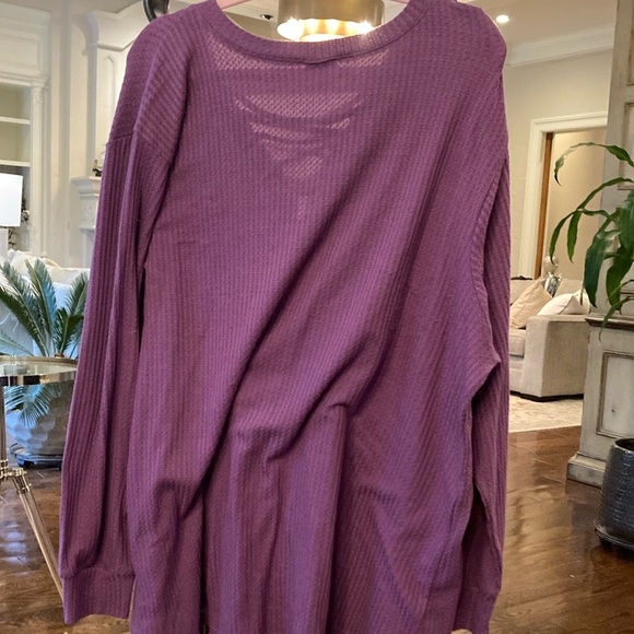 Torrid Purple Ribbed Tie Front Sweatshirt - Picture 4 of 4